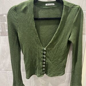 Reformation Sweater Button Up Top